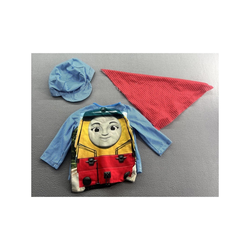 Thomas & Friends Toddler Train Engineer Costume Set Shirt Hat Bandana Blue Red